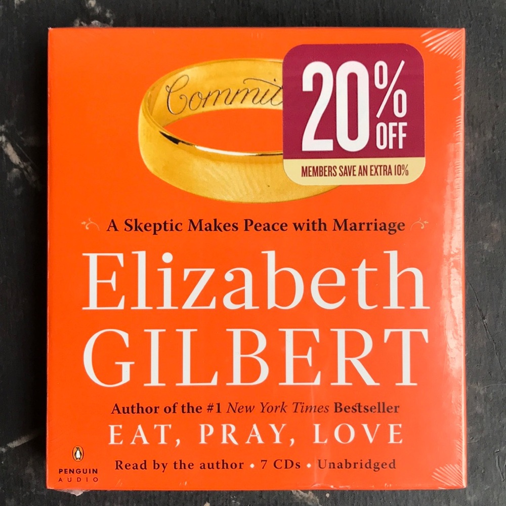 Audio book, Eat, Pray, Love by Elizabeth Gilbert